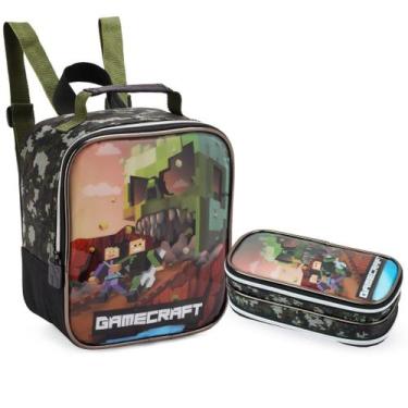 Imagem de Kit Lancheira Térmico e Estojo Escolar Infantil Gamecreft - Denlex