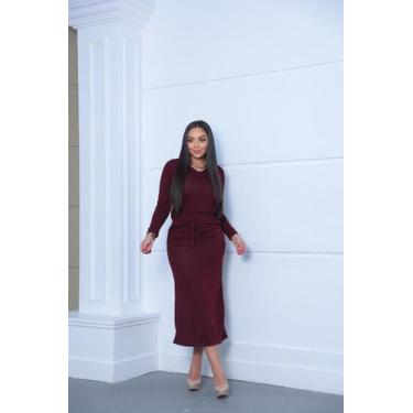 Imagem de Conjunto De Blusa e Saia Lanzinha - Vilma Valentti, Marsala, M