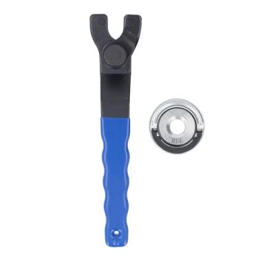 Imagem de Bordstract 2 peças placa de travamento de moedor de ângulo m14, porca de bloqueio tipo anel de tração e chave de pino de ajuste para moedor de ângulo de eixo de rosca