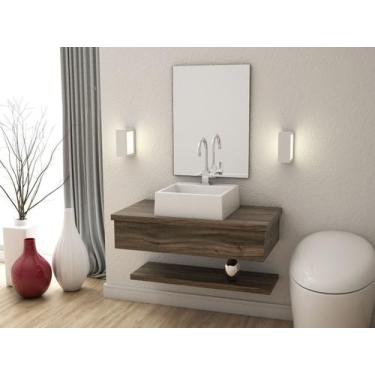 Imagem de Bancada Metrópole 806w 80cm C/cuba Q355 e Espelheira - Compace, Carval