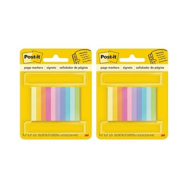 Imagem de Post-it Marcadores de página, cores vivas sortidas, 1/2 x 5 polegadas, 50 marcadores/bloco, 10 blocos/pacote, 2 pacotes