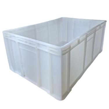 Imagem de Caixa fechada 45l branca 40x24x60cm ms50tf caixa empilhavel contentor 