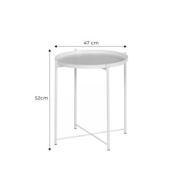 Imagem de Mesa Lateral em Metal Brass  52 cm x 47 cm - Casavee, Branca