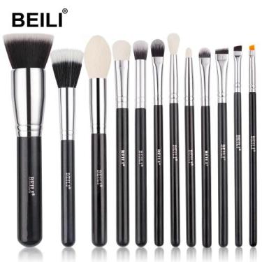 Imagem de Conjunto De Pincéis De Maquiagem BEILI Com 12 Pçs Cabelo De Cabra Somb