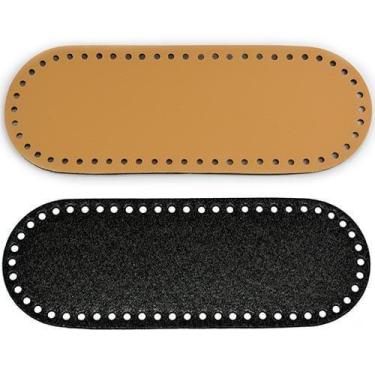 Imagem de Fundo de Couro Oval para Bolsa de Crochê Oval 10 X 28 cm - Círculo, 20