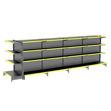 Imagem de Gondola Centro 142 Amapa Flex Kit 4 Metros 1 Ponta Preto Pe Am - Amapá