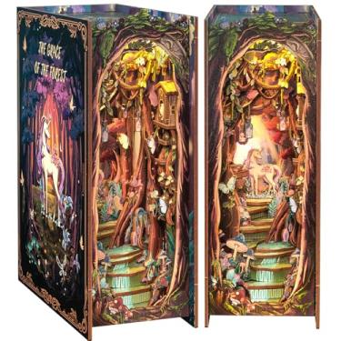 Imagem de CUTEBEE Book Nook Kit - DIY Miniature House Dollhouse Kit for Adults and Teens, Booknook Tiny House Bookshelf Decor 3D Wooden Puzzle, Gifts for Family, Friends (The Grace of The Forest)