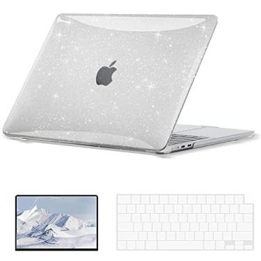 Imagem de Capa EooCoo compatível com MacBook Air 13 polegadas M4 2025 2024-2022 lançamento M3 M2 A3240 A3113 A2681, capa rígida com glitter, capa para teclado e protetor de tela para Mac Air 13,6 polegadas