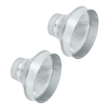 Imagem de PATIKIL Redutor de duto de 20 a 10 cm, 2 peças de redutor de duto de ar redondo de aço galvanizado, adaptador de aumentador de tubo crimpado, acoplamento de encaixe para HVAC, sistemas de ventilação