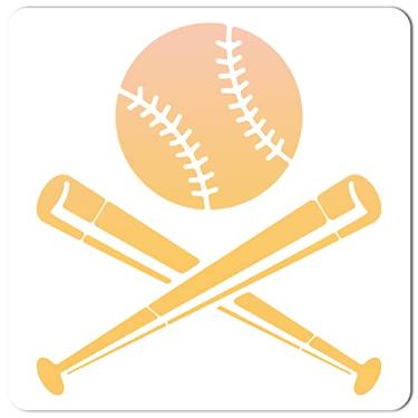Imagem de GORGECRAFT Estêncil de taco de beisebol grande, 30,5 x 30,5 cm, reutilizável, para decoração para pintura em parede de madeira, scrapbook, cartão, piso e azulejo