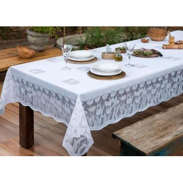 Imagem de TOALHA DE MESA QUADRADA DE RENDA 1,60m x 1,60m TULIPAS - BruceBaby Bor