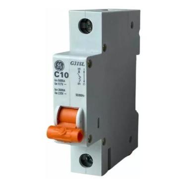Imagem de Disjuntor Monofasico Din 1P 10A 220v Curva C 5Ka G31SLC10 GE - Abb