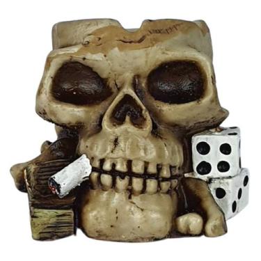 Imagem de Cinzeiro De Resina Cranio Jogador Dados - Decore Casa