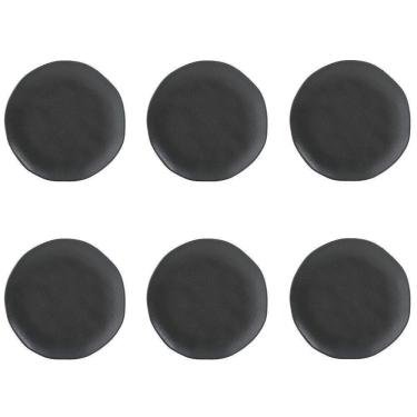 Imagem de Conjunto De Pratos De Sobremesa 06 Peças Orgânico Preto Matte Porto Brasil