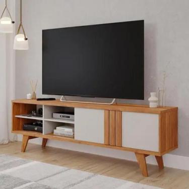 Imagem de Rack Bancada para tv Paraty 100% MDF - Cinamomo/Off White - PERMOBILI 