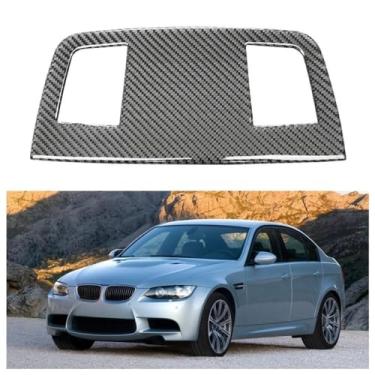Imagem de IKUESM Compatível com BMW Série 3 E90 2005-2012 Acessórios para carro Painel de instrumentos de carro de fibra de carbono Ar condicionado Saída de ar Adesivos de cobertura(Black)