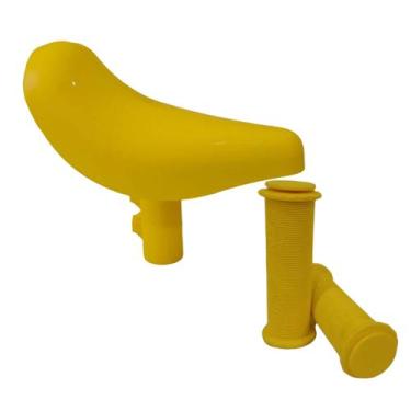 Imagem de Selim Aro 12 Mais Manopla P/Bicicletas Nathor Banco Infantil, Amarelo