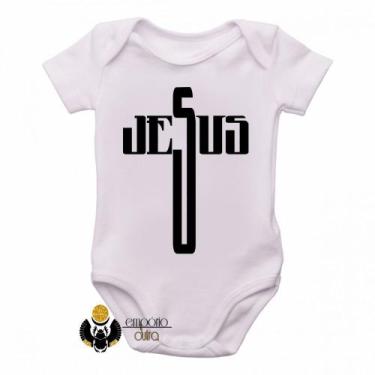 Imagem de body nenê criança roupa bebê Jesus Cristo  cruz - Empório Dutra, P   (
