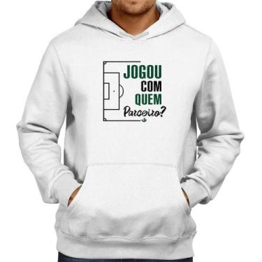 Imagem de Moletom Jogou com quem parceiro - Foca na Moda, Branco, GG