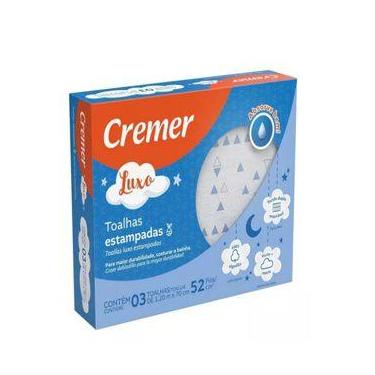 Imagem de Toalhas Estampadas Infantil Luxo Cremer Com 3 Un - 120x70 cm Azul