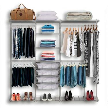 Imagem de Roupeiro Closet Modulado Aramado Gaveta Sapateira Aço 2,20m BR - Casa 