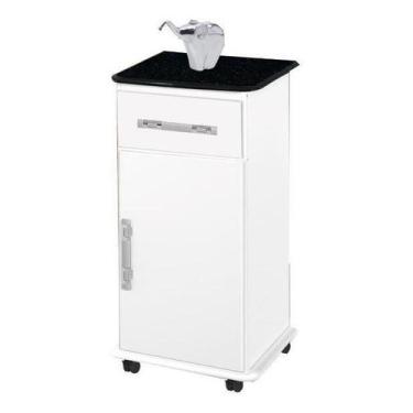 Imagem de Balcao Bebedouro Itália Com Rodizios Branco Marmorizado - PASSE BEM