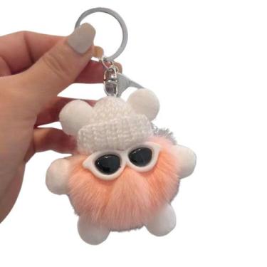 Imagem de Chaveiro Pom Pom De Óculos Kawaii - Malissima, Salmão