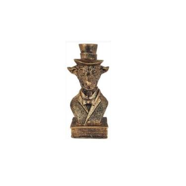 Imagem de Estatueta Baphomet - Bode com Cartola Resina Dourado - Hp Decor
