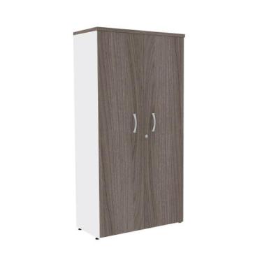 Imagem de Armario Alto 02 Portas P25 Pandin 1,60 M Walnut e Branco