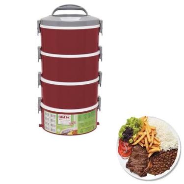 Imagem de Vianda Termica Quatro Pratos 3 Simples 1 Dupla 1,5L Malta Bd
