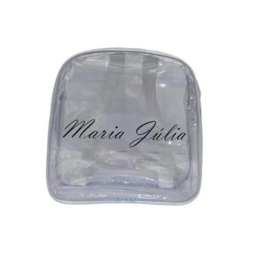 Imagem de MINI mochila infantil PERSONALIZADA BRANCA e transparente escola viage