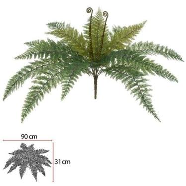 Imagem de Folhagem Artificial Samambaia X17 Verde 2T 57cm - FLORESCER DECOR