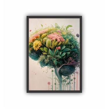 Imagem de Quadro Decorativo Profissão Psicologia Cerebro Natureza - ArtCor