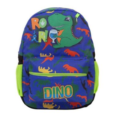 Imagem de Mochila Infantil Masculina Dinossauro Juvenil Costas Azul - TOYS 2U