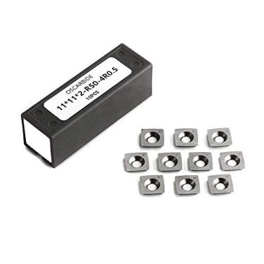 Imagem de Cortadores de carboneto OSCARBIDE 11 mm quadrado com inserção de raio de canto (11 x 11 x 2 mm - R50 – 4R0.5) de substituição para ferramentas de torneamento de madeira serve em espiral/cortador de cabeça helicoidal