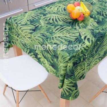 Imagem de Toalha de Mesa Costela de Adão Verde Retangular 6 Lugares - Menedecor