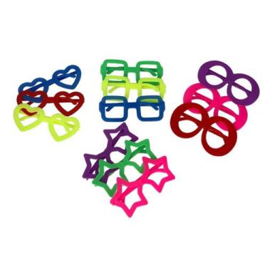 Imagem de Óculos Colorido S/ Lente Carnaval Fantasia Festa Kit Com 02 - CRB