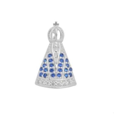 Imagem de Pingente Nossa Senhora Aparecida Prata 925 1cm x 1,5cm Religioso - MPJ