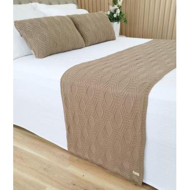 Imagem de Manta Peseira Tricot Cama King 260x60cm +2 Capa de Almofada N1 - USUFR