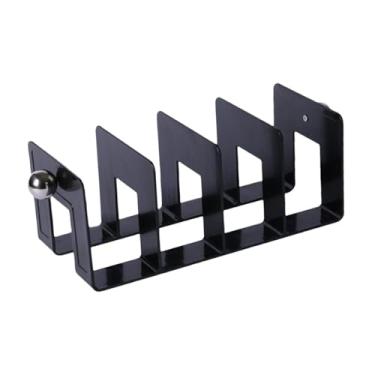 Imagem de Generic Suporte de livros de acrílico, estante de mesa, escritório, antiderrapante, organizador de mesa, pasta de arquivo, classificador para documentos, Preto