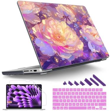 Imagem de Tuiklol Capa rígida para MacBook Pro de 14 polegadas versão 2024-2021 M4 A3112 A3401 A3185/M3 A2918 A2992/M2 A2779/M1 A2442 Pro/Max, capa rígida com capa de teclado e protetor de tela para Touch ID,