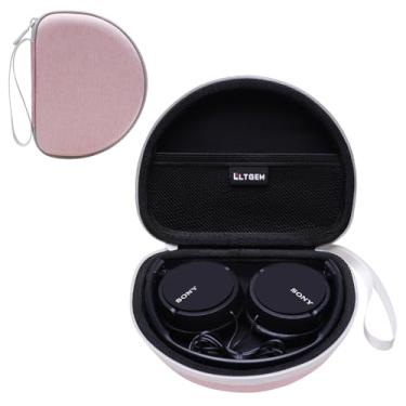 Imagem de LTGEM Capa compatível com fones de ouvido intra-auriculares Sony MDR-ZX110 / MDRZX110AP / MDRZX110NC / MDR-ZX310AP ZX Series com fio, preto + rosa (apenas capa)