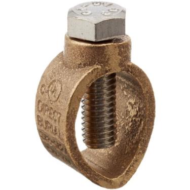 Imagem de Braçadeira de haste de aterramento com parafuso de bronze de silicone, alcance de fio de aterramento de 10 sol - 1/0 str