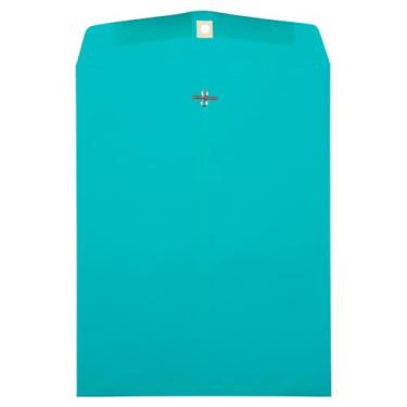 Imagem de JAM PAPER Envelopes coloridos de catálogo de extremidade aberta de 10 x 13 com fecho de fecho - azul marinho reciclado - pacote com 100