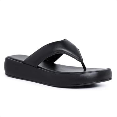 Imagem de Novo Hábito, Sandália Papete Feminina Estilo Flat Plataforma Cor:Preto;Tamanho:40