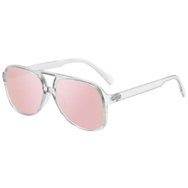 Imagem de YDAOWKN Óculos de sol aviador retrô para mulheres, homens, armação grande, clássico, vintage, anos 70, óculos de sol de aviadores, 1 Pack