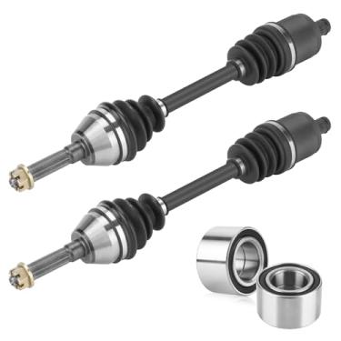Imagem de Youxmoto Eixo CV dianteiro esquerdo/direito e kit de rolamento de roda adequado para Polaris Sportsman 400 HO 500 EFI 570 700 800-2007-2020; 4340 eixo de transmissão de eixo CV de aço cromado, 2 pares
