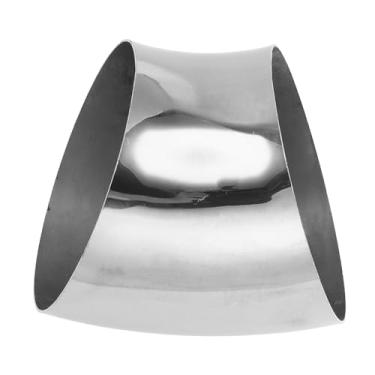 Imagem de Motoforti Tubulação de tubo de escape modificada para carro curva mandril 45 graus 16.8 cm espessura OD 1,5 mm/16GA 168x203x1,5 mm aço inoxidável 304 tom prata