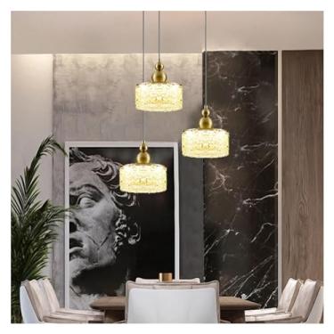 Imagem de Lustres de teto longo de vidro aquoso, iluminação remota de LED, lâmpadas suspensas minimalistas modernas, compatíveis com decoração de casa, sala de jantar, lustres de LED, luz de 3 cores -