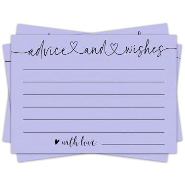 Imagem de Qoamp Cartões de conselhos e desejos, cartão minimalista de chá de panela de 10 x 15 cm, cartões de conselhos de casamento, ideias para lista de presentes de casamento, cartões de casamento para noiva